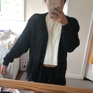 Black knit cardigan
